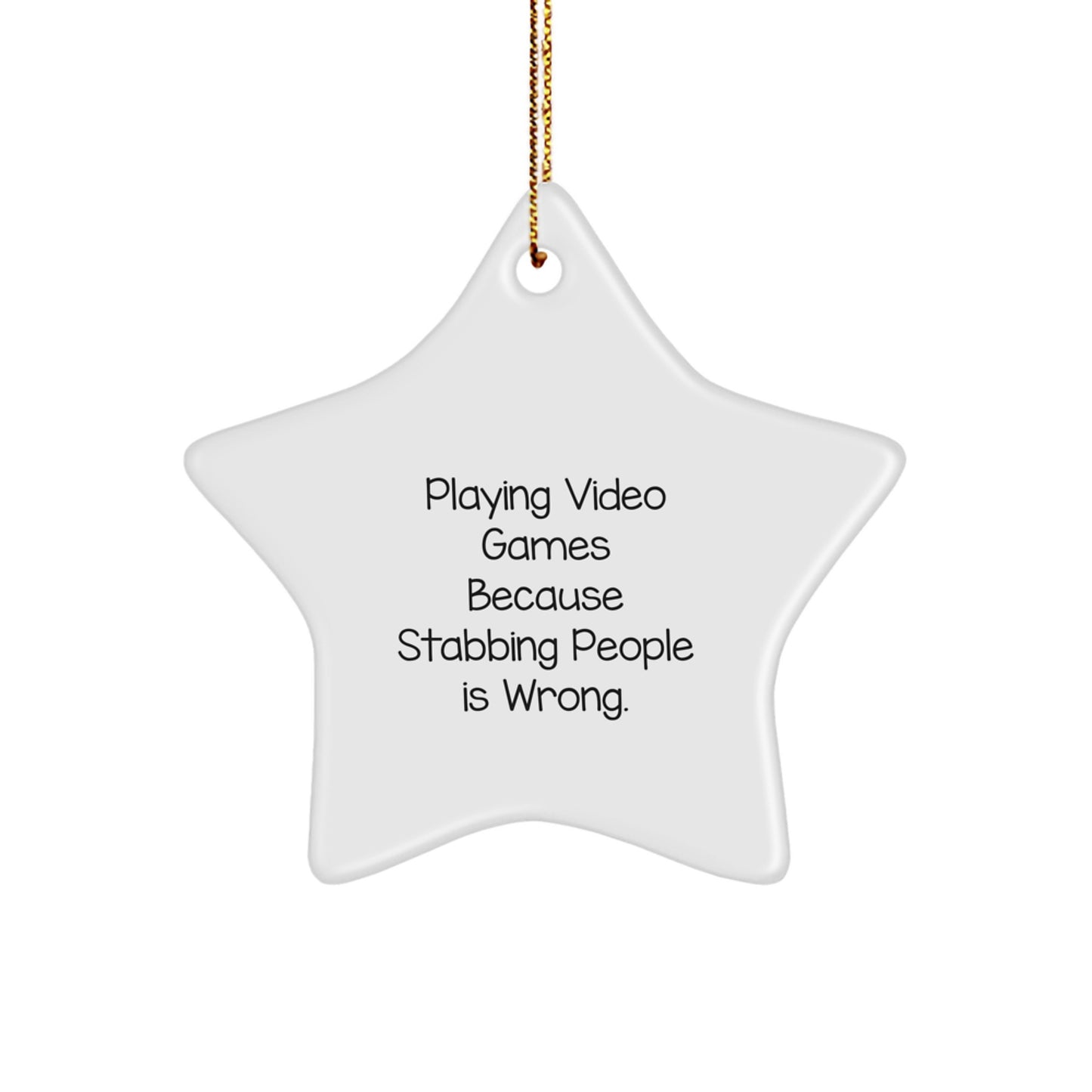 Funny Playing Video Games Star Ornament Gifts for Men, Women, Friends, Family - Star Shaped MDF with Sublimation Printing - Christmas Unique Gifts from Friends and Family - Image 1