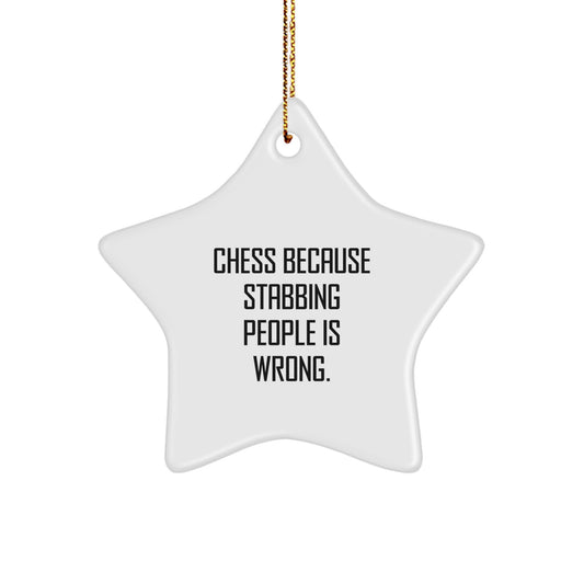 Funny Chess Star Ornament for Christmas Unique Gifts from Friends and Family to Chess Enthusiasts - Image 1