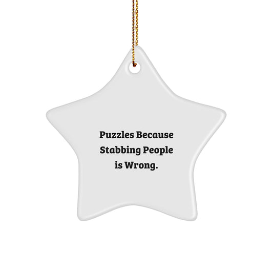 Funny Puzzles Gifts for Friends, Puzzles Star Ornament, Christmas Unique Gifts from Family - Image 1