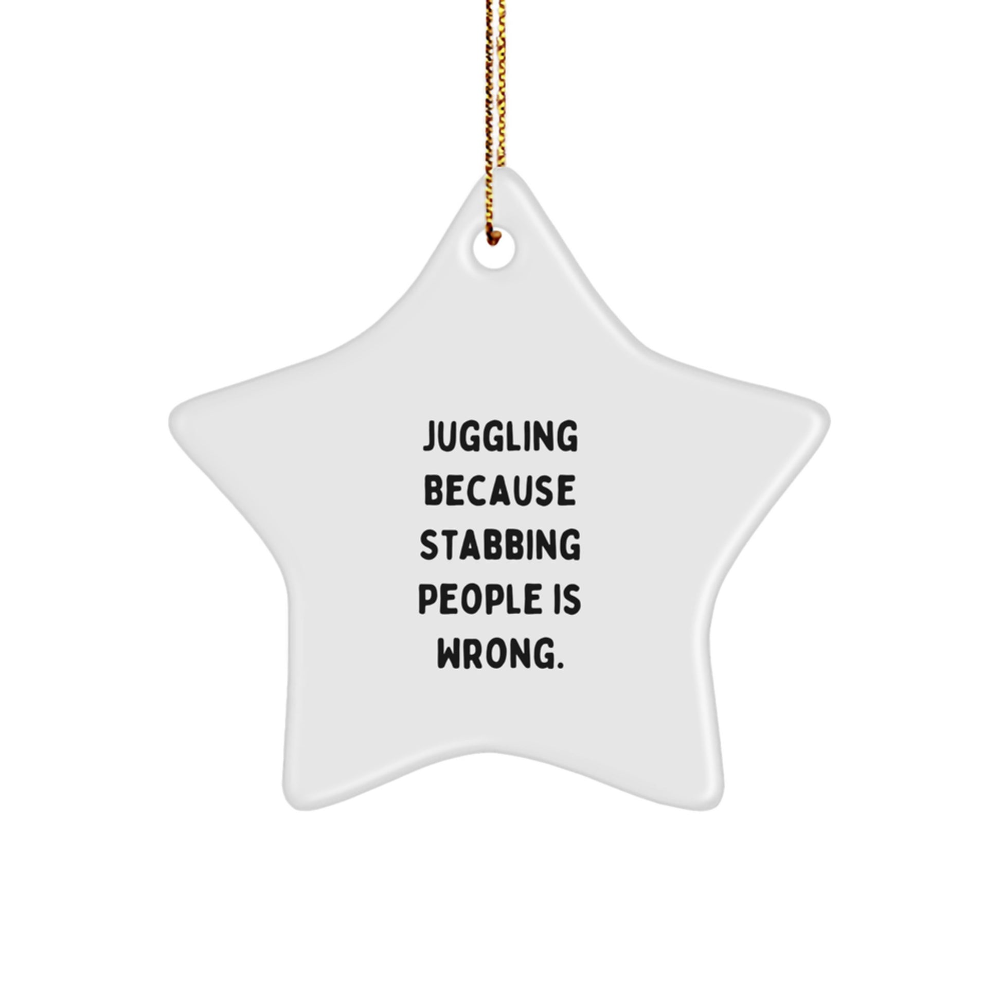 Funny Juggling Star Ornament Gifts for Friends from Men, Unique Christmas Ornaments for Juggling Enthusiasts, Star Gift for Juggling Lovers - Image 1