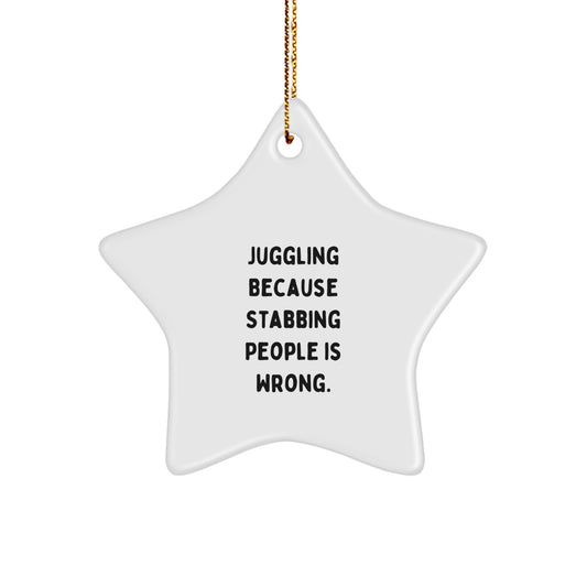 Funny Juggling Star Ornament Gifts for Friends from Men, Unique Christmas Ornaments for Juggling Enthusiasts, Star Gift for Juggling Lovers - Image 1