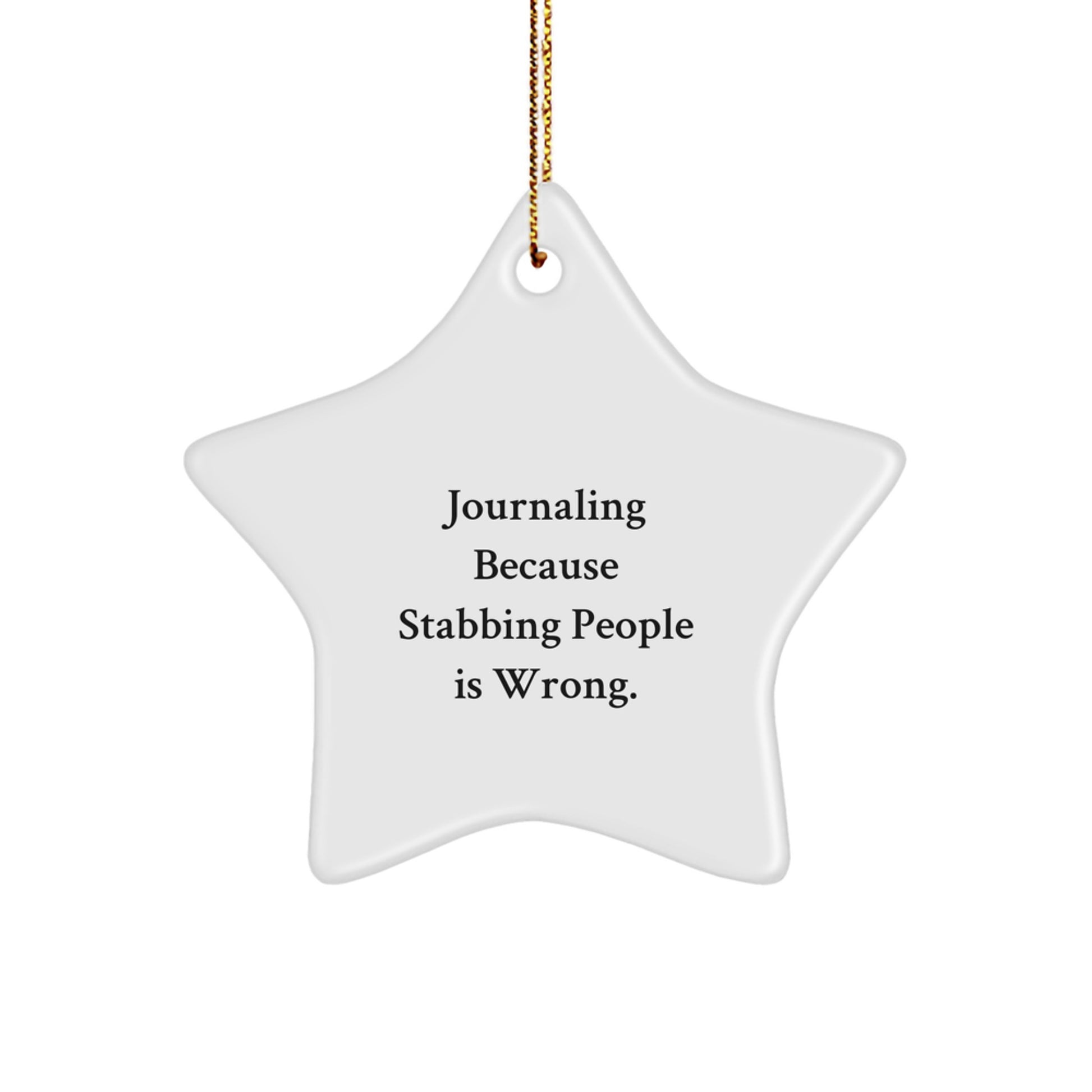 Funny Journaling Star Ornament for Friends Gifts from Men Women, Christmas Unique Gifts for Journaling Enthusiasts, Inspirational Star Ornament for Journaling - Image 1