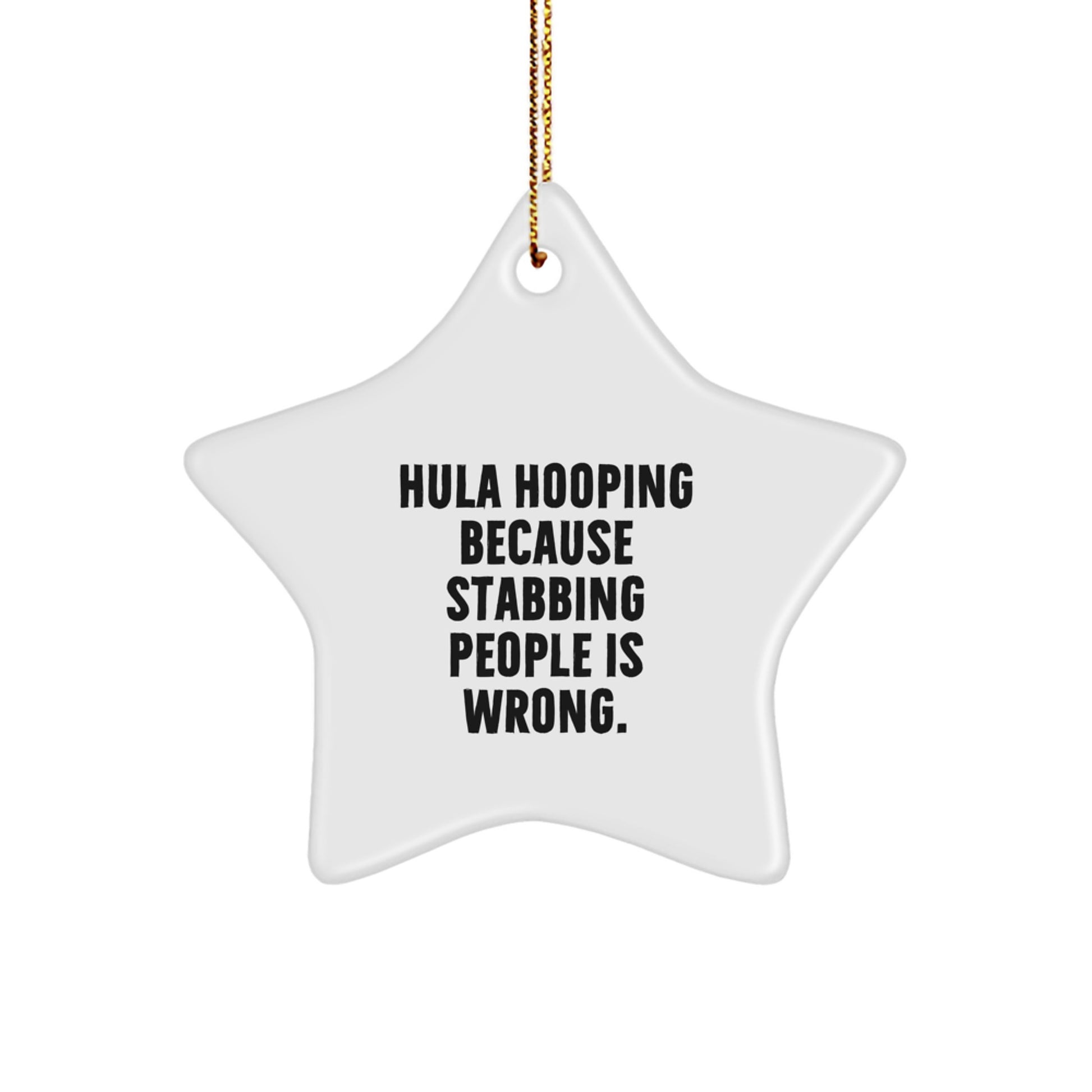 Funny Hula Hooping Star Ornament Gifts for Hula Hooping Enthusiasts, Gift from Friends and Family, Christmas Unique Decorations, Star Shaped - Image 1