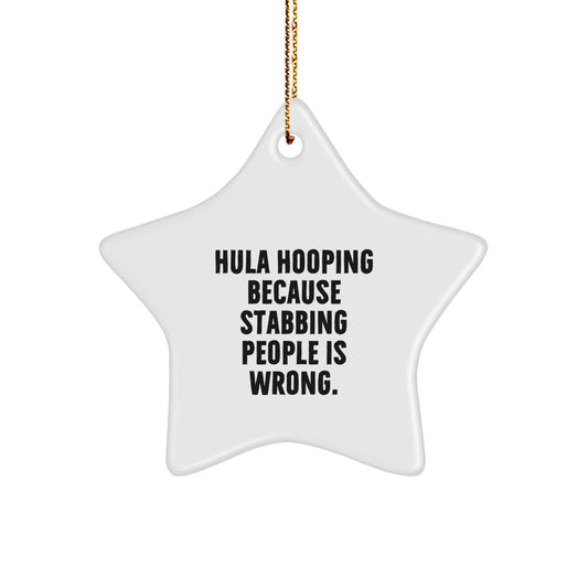 Funny Hula Hooping Star Ornament Gifts for Hula Hooping Enthusiasts, Gift from Friends and Family, Christmas Unique Decorations, Star Shaped - Image 1
