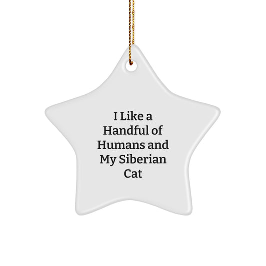Siberian Cat Lover Christmas Unique Gifts from Friends and Family - Funny Star Ornament for Men Women Kids - Image 1
