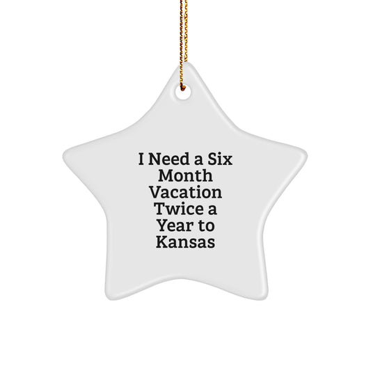 Kansas Star Ornament Gifts from Friends for Kansas Men Women Family - Cute Christmas Decor - Image 1