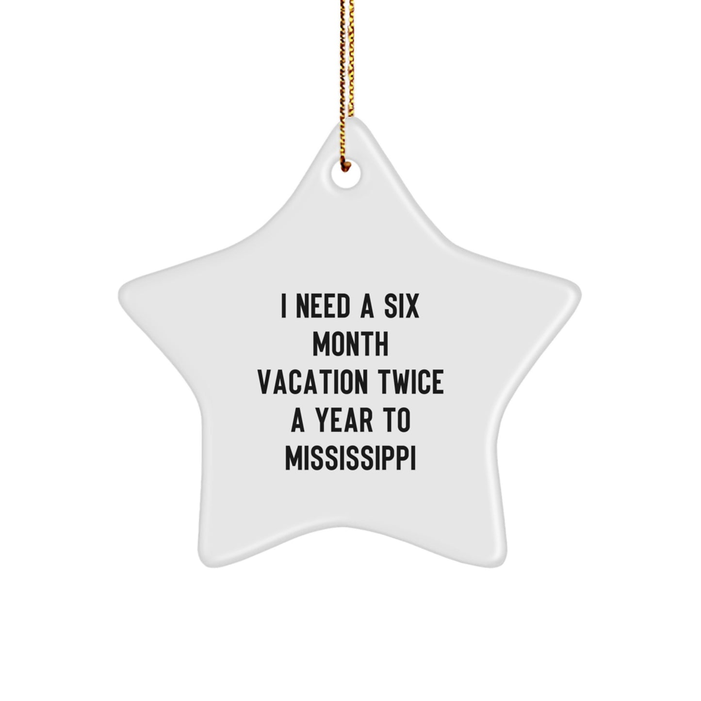 Funny Mississippi Star Ornament Gifts from Family for Christmas - Image 1