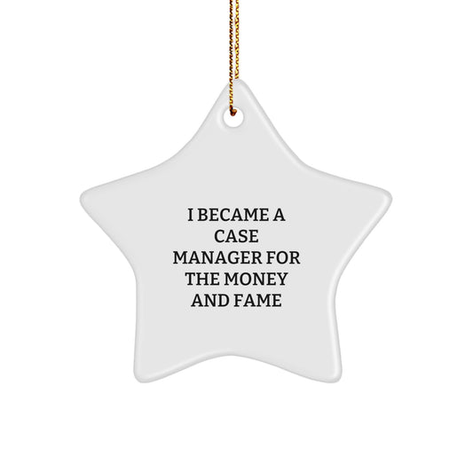Funny Case Manager Star Ornament, Gifts for Case Managers, Christmas Unique Gifts from Friends, Men, Women, Coworkers, Family - Image 1