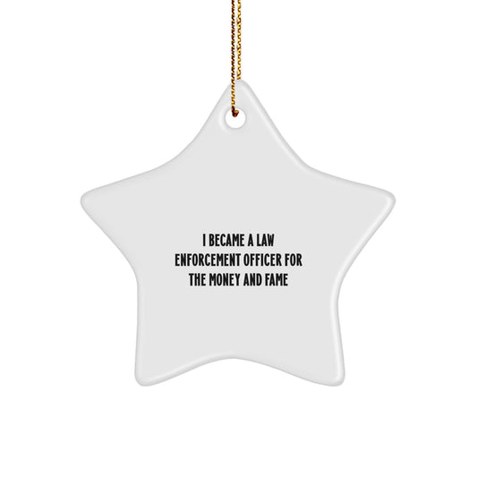 Funny Law Enforcement Officer Gifts from Men - Star Ornament for Christmas Unique Gifts for Law Enforcement Officer Men - Image 1