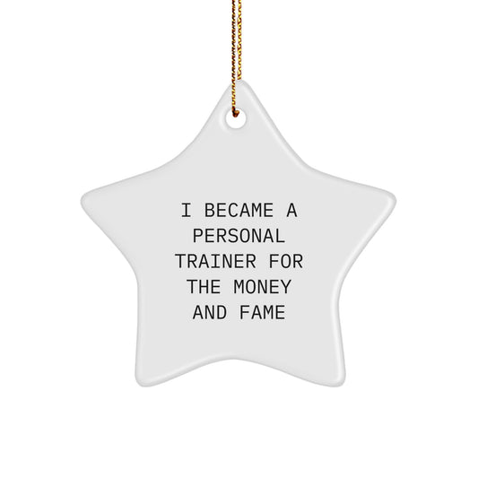Personal Trainer Gifts for Christmas - Star Ornament with Funny Quote - Gifts from Friends or Family for Men or Women - Image 1