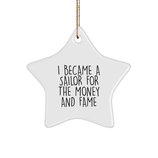 Funny Sailor Gifts from Men for Sailor Friends on Christmas Unique Star Ornament - Image 1
