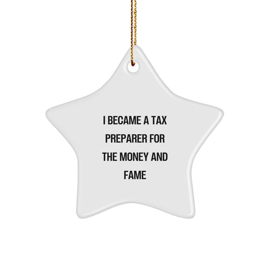 Tax Preparer Star Ornament, Funny Quote for Gifts from Men to Women, Christmas Unique Gifts - Image 1