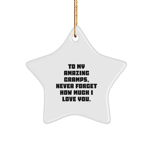 Funny Gramps Gifts, Star Ornament with 'To My Amazing Gramps' Quote, Christmas Unique Gifts from Family - Image 1