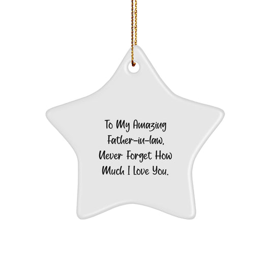 Gifts from Family Members, Unique Father-in-law Star Ornament for Christmas Unique Gifts, Inspirational Quote - Image 1