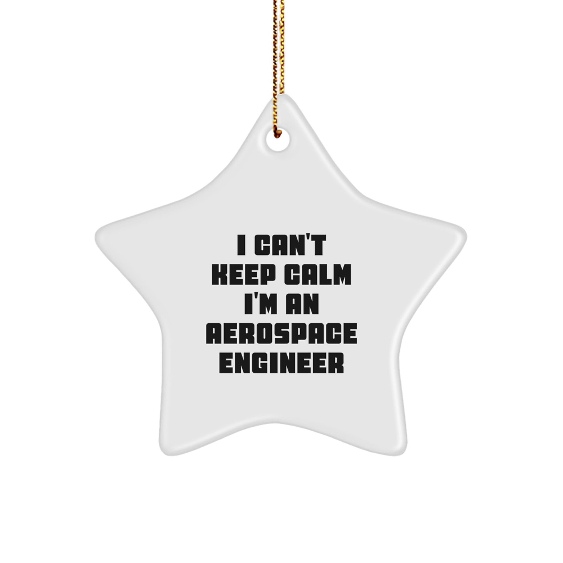 Funny Gifts from Friends for Aerospace Engineers - I Can't Keep Calm I'm An Aerospace Engineer Star Ornament, Christmas Unique Presents for Him or Her - Image 1