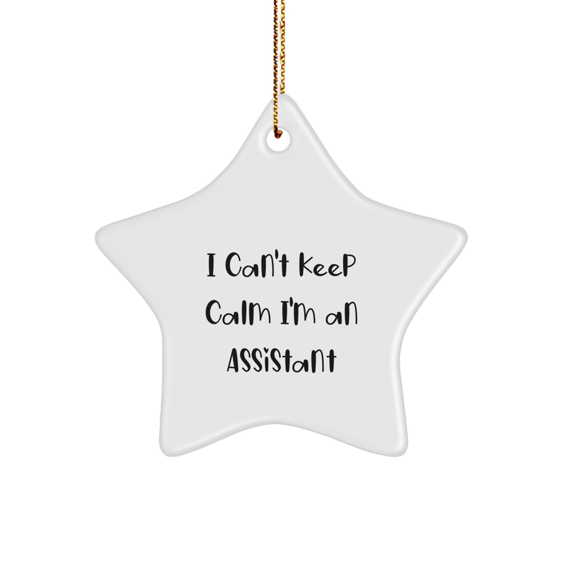 Funny Assistant Star Ornament Gifts from Friends for Christmas - 'I Can't Keep Calm I'm An Assistant' - Image 1