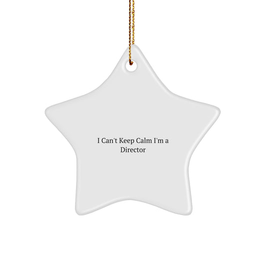 Funny Director Gifts for Him - I Can't Keep Calm I'm A Director Star Ornament, Christmas Unique Presents from Friends, Coworkers to Family - Image 1