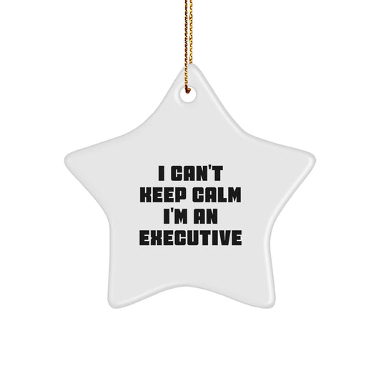 Funny Executive Gifts I Can't Keep Calm I'm An Executive Star Ornament for Men, Gifts from Family, Christmas Unique Presents - Image 1