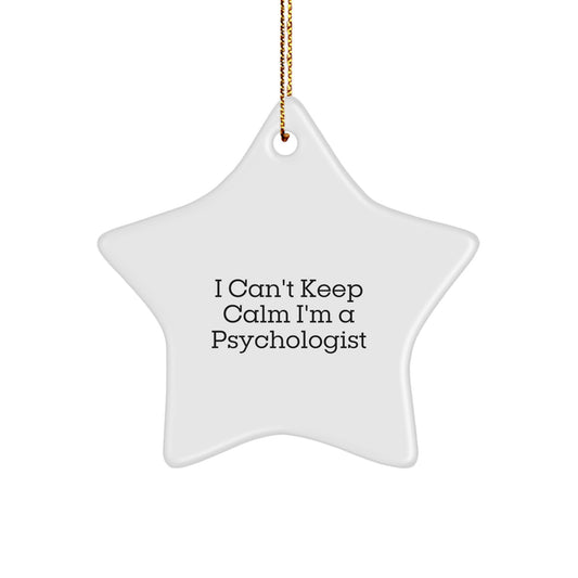 Funny Psychologist Gifts from Friends for Christmas - I'm A Psychologist Star Ornament, White Star Shaped Decorations - Image 1