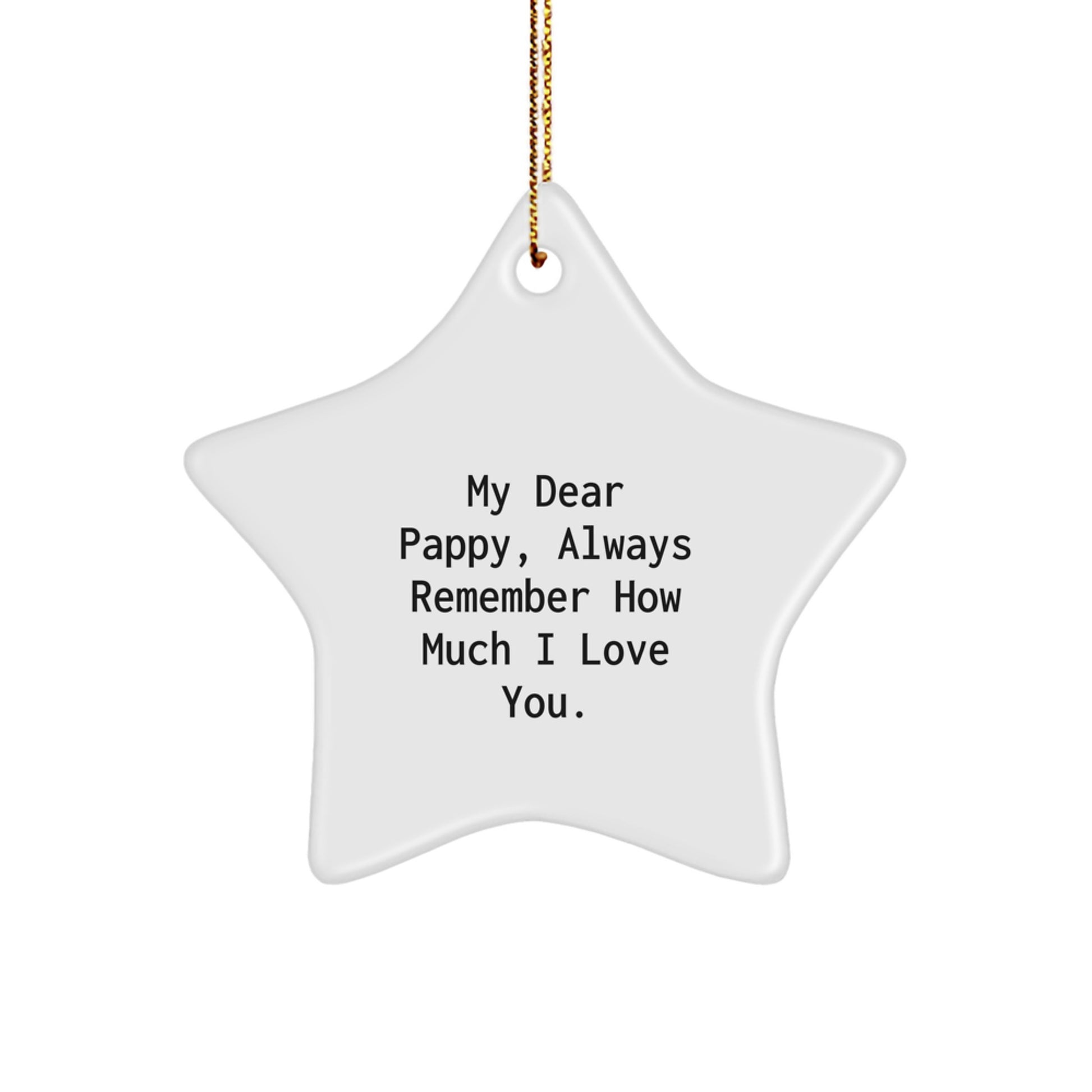 Pappy Star Ornament, Funny Quote Gifts from Family, Pappy Ornaments for Christmas Unique Gifts, Star Ornament Pappy Love - Image 1