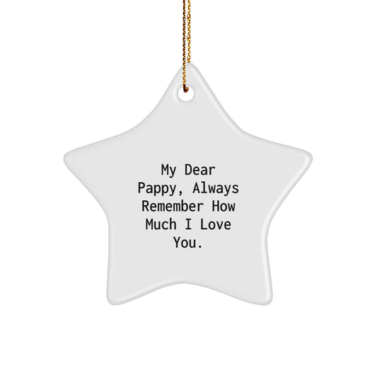 Pappy Star Ornament, Funny Quote Gifts from Family, Pappy Ornaments for Christmas Unique Gifts, Star Ornament Pappy Love - Image 1