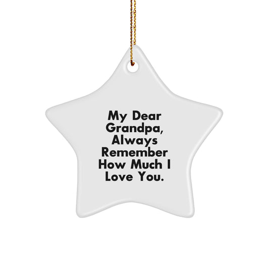 Grandpa's Star Ornament, Gifts from Family, Christmas Unique Sentiments - Image 1