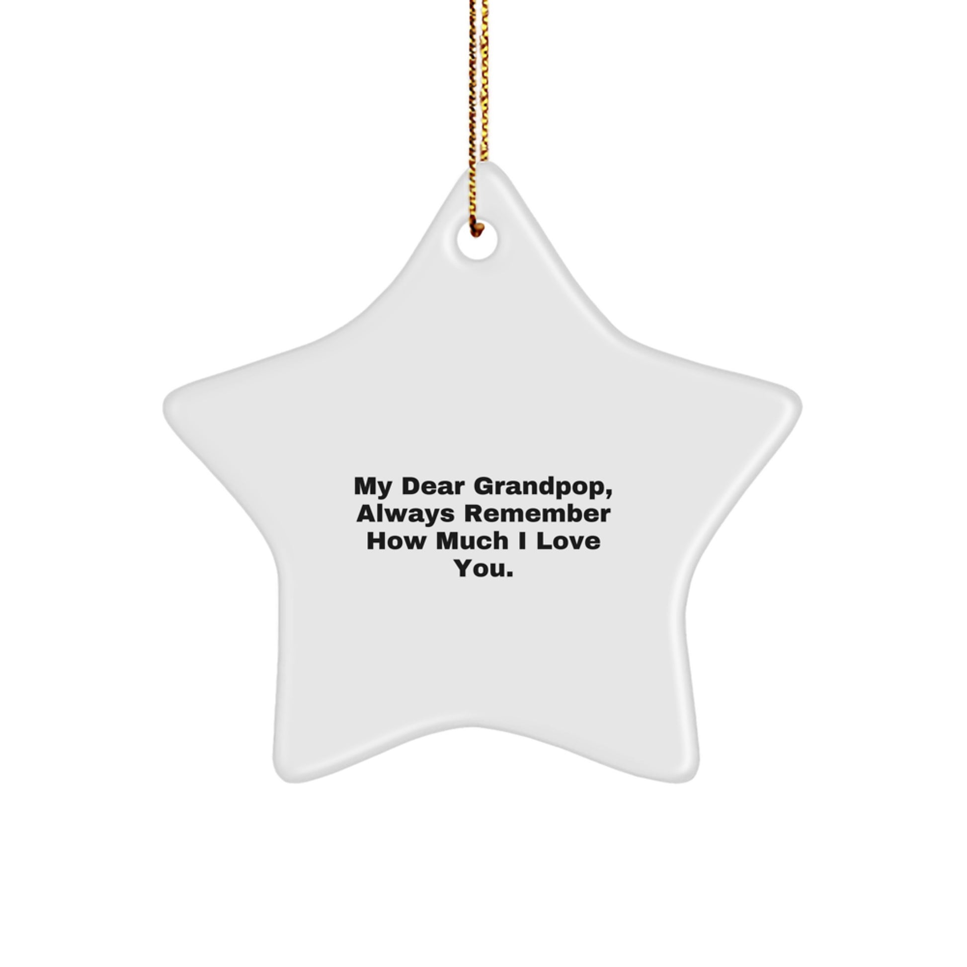 Grandpop's Star Ornament, Funny Quote, Gifts from Family, for Men, Christmas Unique - Image 1
