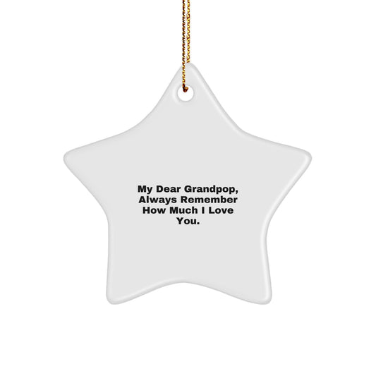 Grandpop's Star Ornament, Funny Quote, Gifts from Family, for Men, Christmas Unique - Image 1