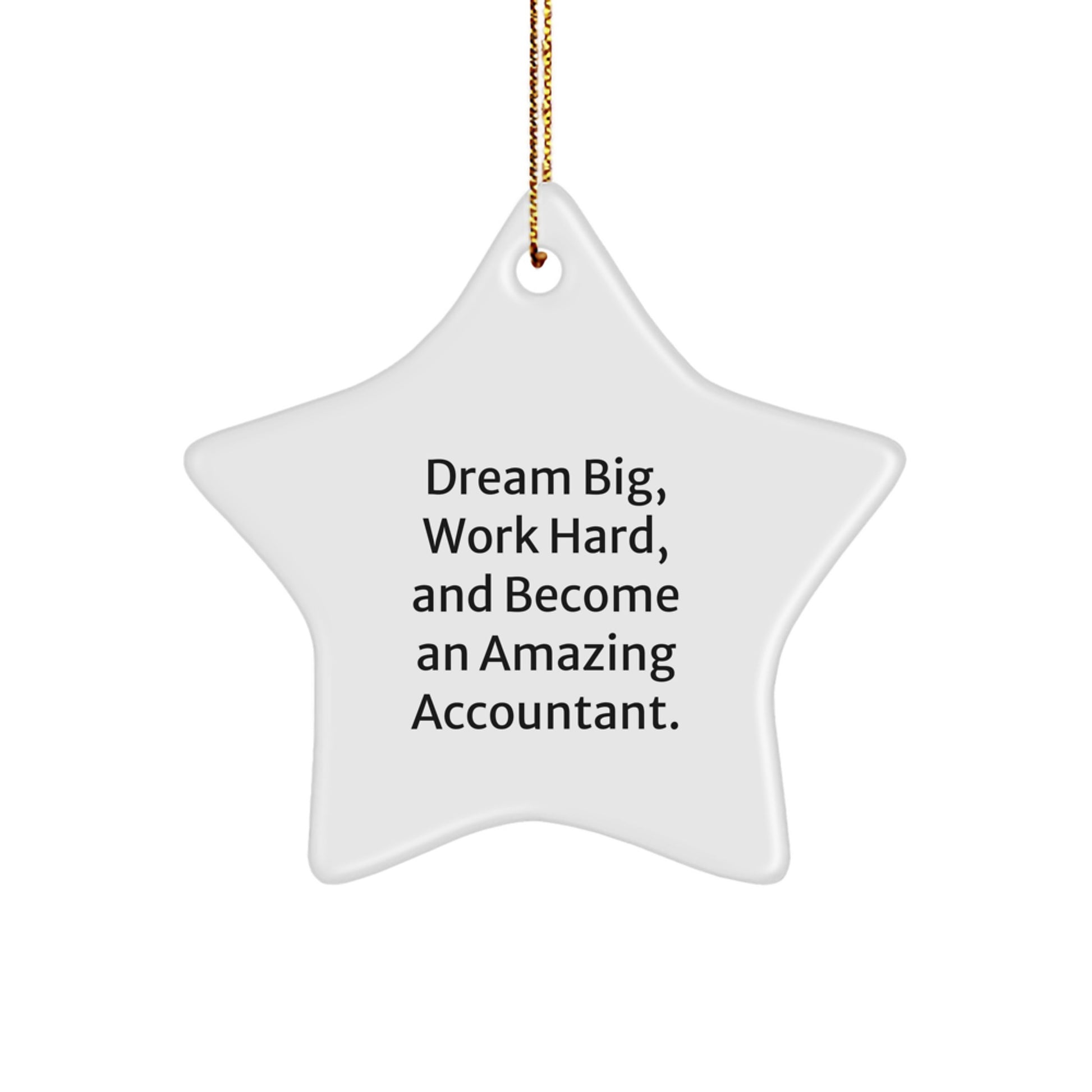 Inspirational Accountant Gifts, 'Dream Big, Work Hard, And Become An Amazing Accountant.' Star Ornament for Christmas, Gifts from Friends to Accountant - Image 1