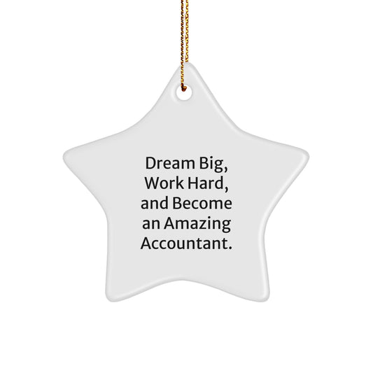 Inspirational Accountant Gifts, 'Dream Big, Work Hard, And Become An Amazing Accountant.' Star Ornament for Christmas, Gifts from Friends to Accountant - Image 1