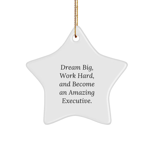 Funny Executive Star Ornament Gifts from Friends or Family for Christmas Unique Decorations Dream Big Work Hard Inspirational Motivational Quotes - Image 1