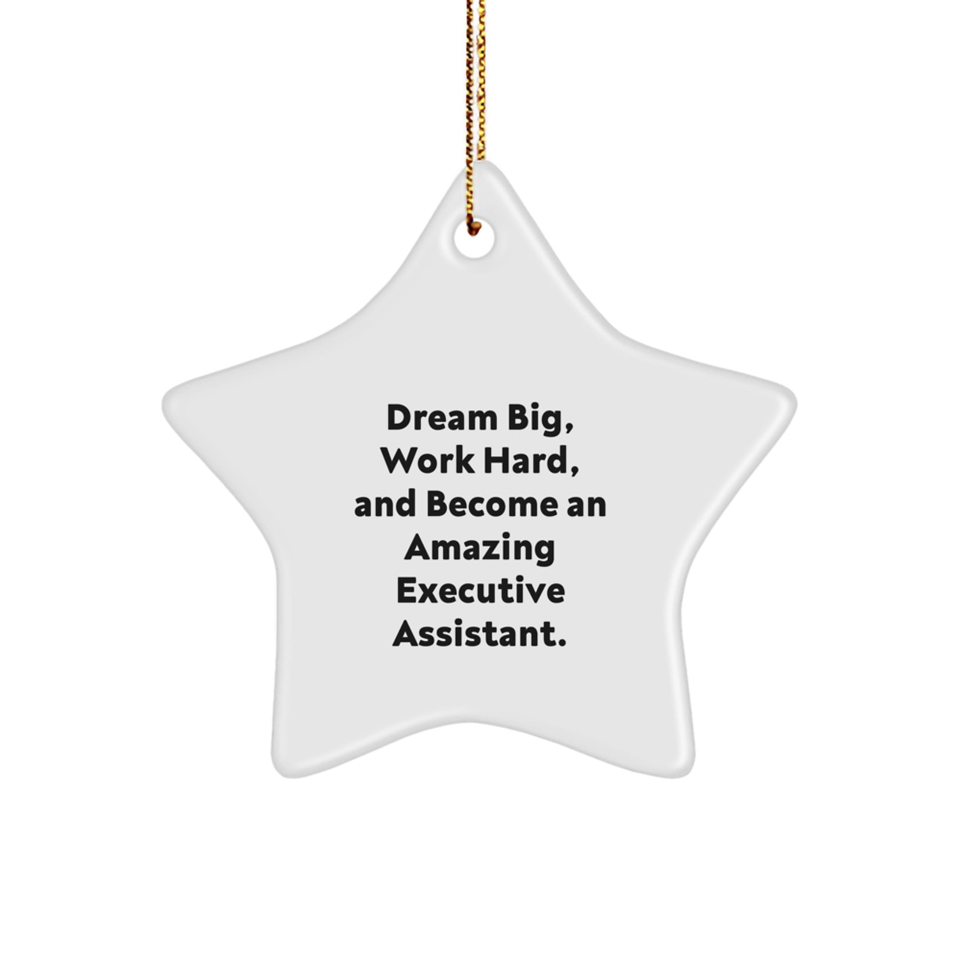 Inspirational Executive Assistant Gifts from Friends - 'Dream Big, Work Hard' Star Ornament for Christmas - Image 1