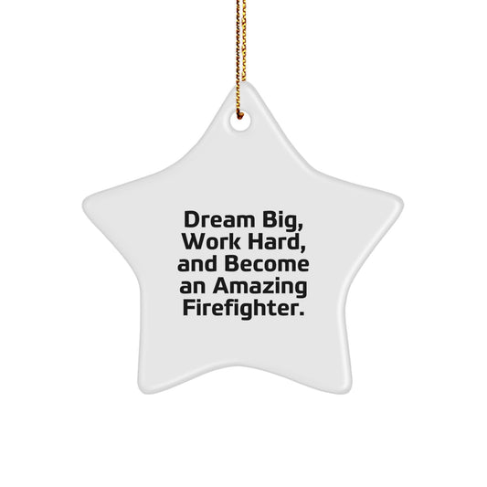 Funny Firefighter Star Ornament Gifts from Family to Friends for Christmas Unique Presents - Image 1