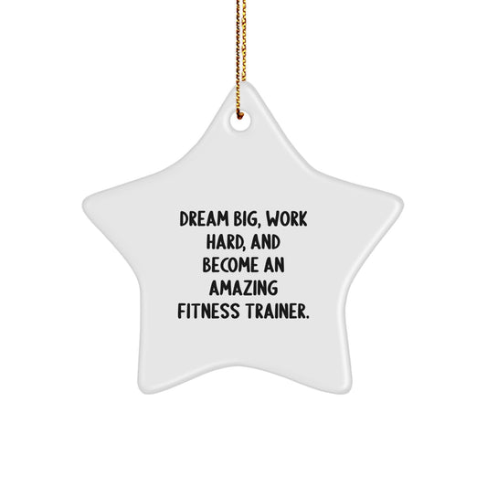 Fitness Trainer Gifts from Friends for Christmas Unique Star Ornaments - Dream Big, Work Hard, Inspire Fitness Trainers to Shine Brightly - Image 1