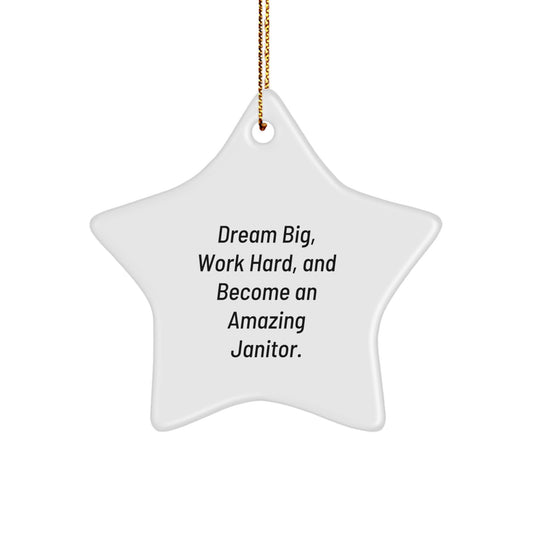 Funny Janitor Gifts from Men for Janitor with Star Ornament Quote - Unique Christmas Unique Gifts for Janitor Friends and Family - Image 1