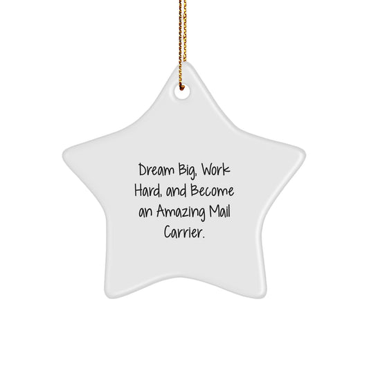 Funny Inspirational Christmas Unique Gifts from Friends to Mail Carrier Star Ornament - Image 1