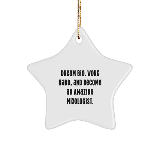 Funny Mixologist Star Ornament Gifts from Men to Women, Friends or Family - Dream Big, Work Hard, And Become An Amazing Mixologist. for Christmas Unique Gifts - Image 1