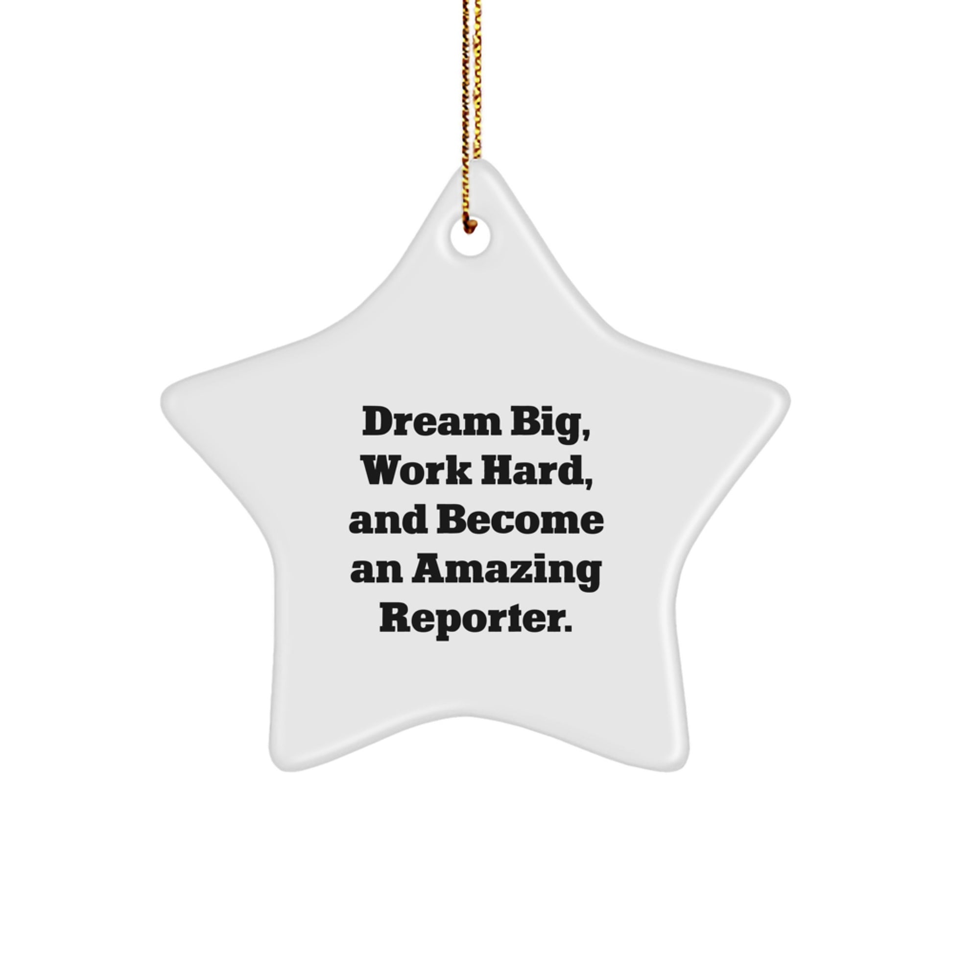 Funny Reporter Star Ornament, Gift from Friends, Inspirational Quote, Unique Christmas Decorations, Perfect for Reporter Men, Women, Coworkers, Family - Image 1