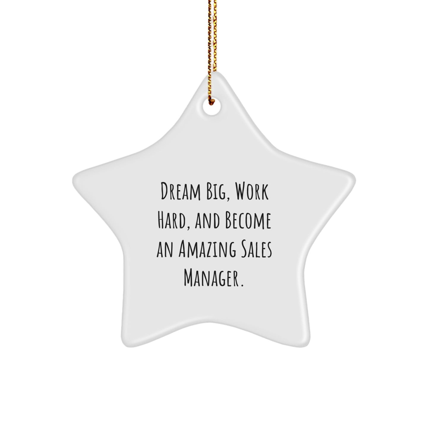 Gifts from Friends for Amazing Sales Manager - 'Dream Big' Star Ornament, White, 3.25'' tall, Christmas - Image 1