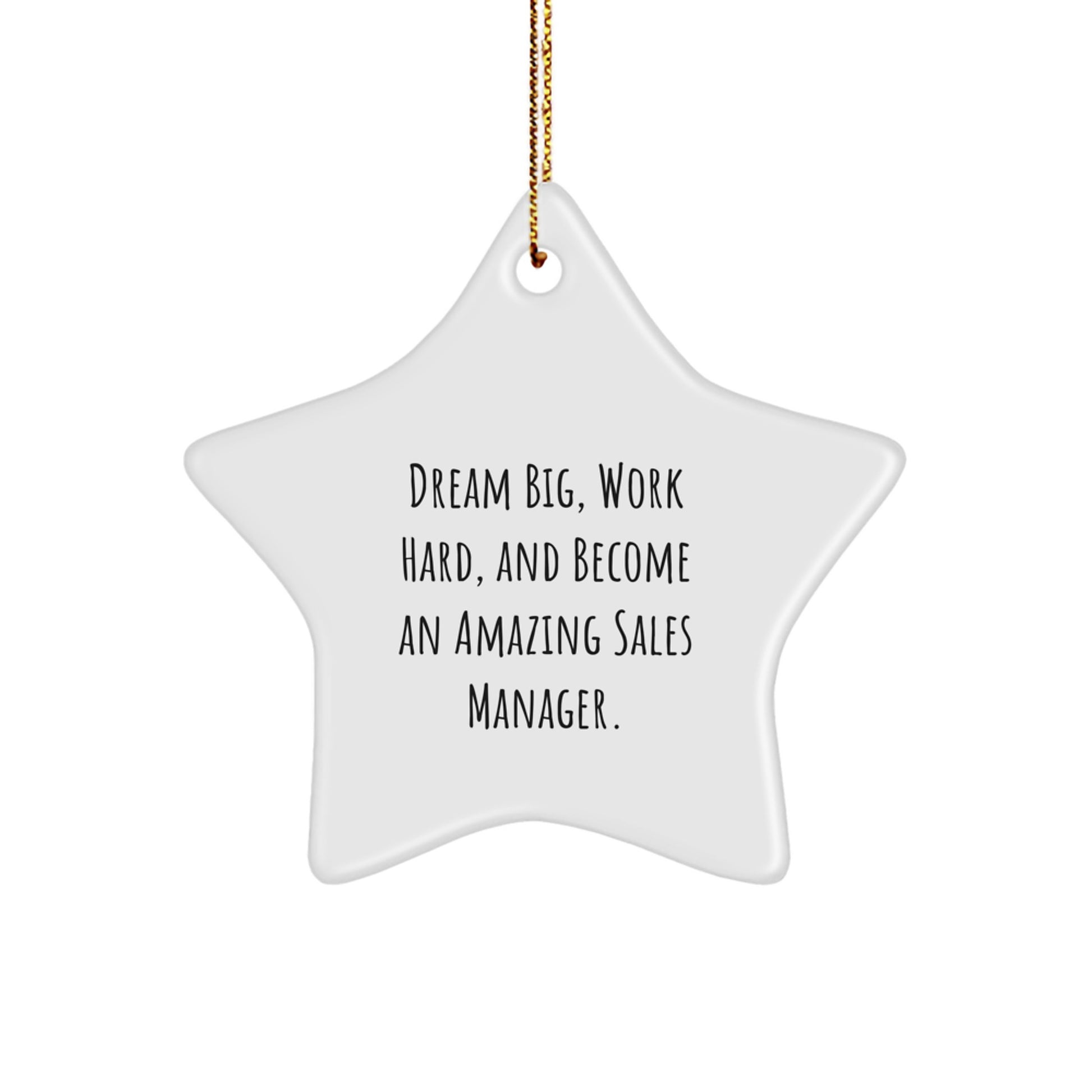 Gifts from Friends for Amazing Sales Manager - 'Dream Big' Star Ornament, White, 3.25'' tall, Christmas - Image 1