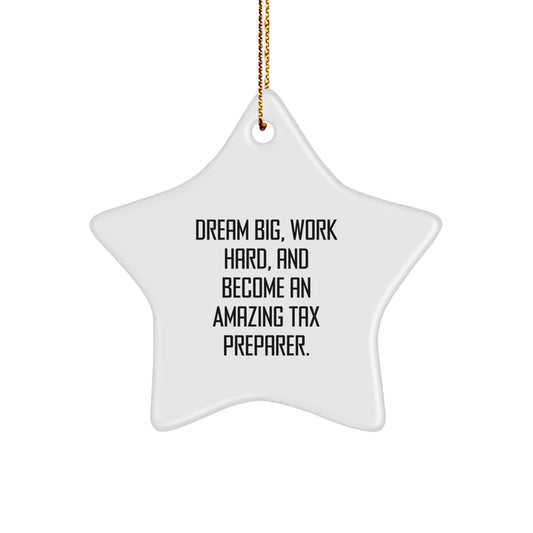 Inspirational Tax Preparer Gifts, Star Ornament with Funny Quote, Gifts from Friends for Amazing Tax Professionals, Unique Christmas Memorable Presents - Image 1