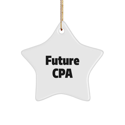 Funny CPA Gifts from Friends, 'Future CPA' Star Ornament for Christmas, Unique CPA Decorations, CPA Humor - Image 1