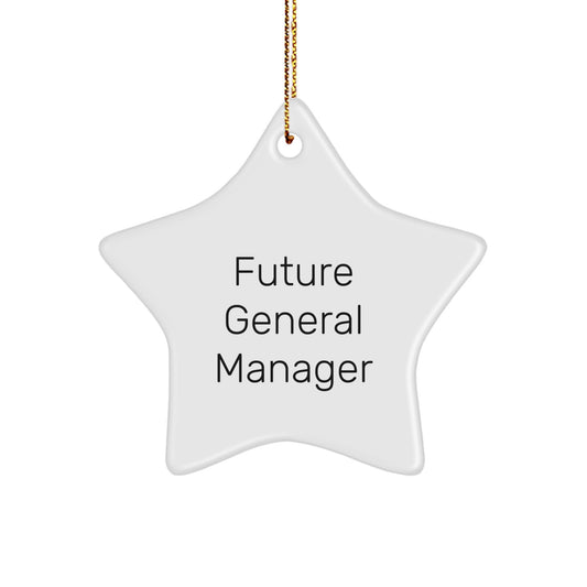 Funny General Manager Gifts from Friends, Inspirational Star Ornament for Christmas Unique Gifts, 'Future General Manager' Quote, Durable MDF Star Shaped Decoration - Image 1