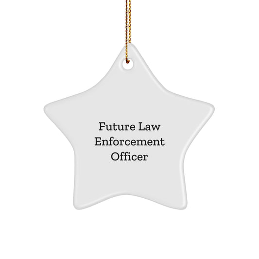 Funny Future Law Enforcement Officer Gifts for Men, Law Enforcement Officer Star Ornament, Inspirational Christmas Unique Gifts from Friends and Family - Image 1