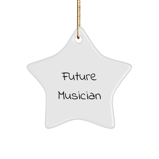 Funny Future Musician Star Ornament Gifts from Friends, Gifts for Musician Men, Unique Christmas Decorations, Star Shaped Musician Gift - Image 1