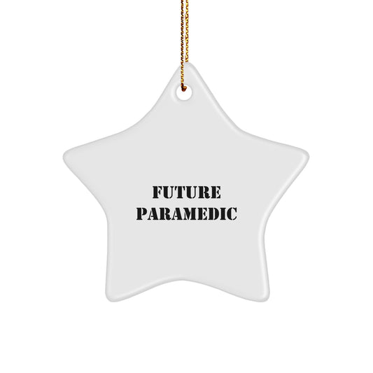 Future Rescue Worker Gifts - Rescue Worker Star Ornament, Funny Quote, Christmas Decor, White Color, Star Shaped, Gifts from Family, Rescue Worker Gifts for Men - Image 1