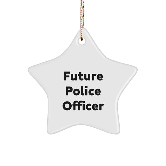 Funny Future Police Officer Star Ornament, Gifts from Friends, Police Officer Gifts for Christmas, 'Future is Bright' - Image 1