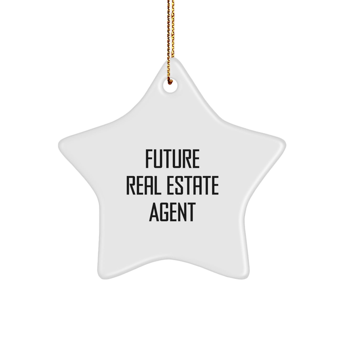 Funny Real Estate Agent Gifts for Men, Star Ornament from Friends, Christmas Unique Gifts, 'Future Real Estate Agent' Quote - Image 1