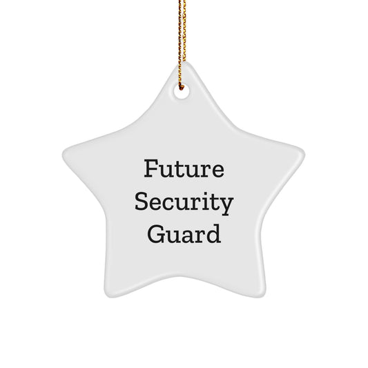 Future Security Guard Funny Christmas Unique Gift for Him - Star Ornament from Family with Inspirational Quote - Perfect Unique Decoration for Home Office Desk - Image 1