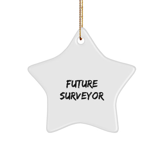 Funny Future Surveyor Gifts from Dad, Unique Surveyor Star Ornament for Men on Christmas Unique Gifts - Image 1